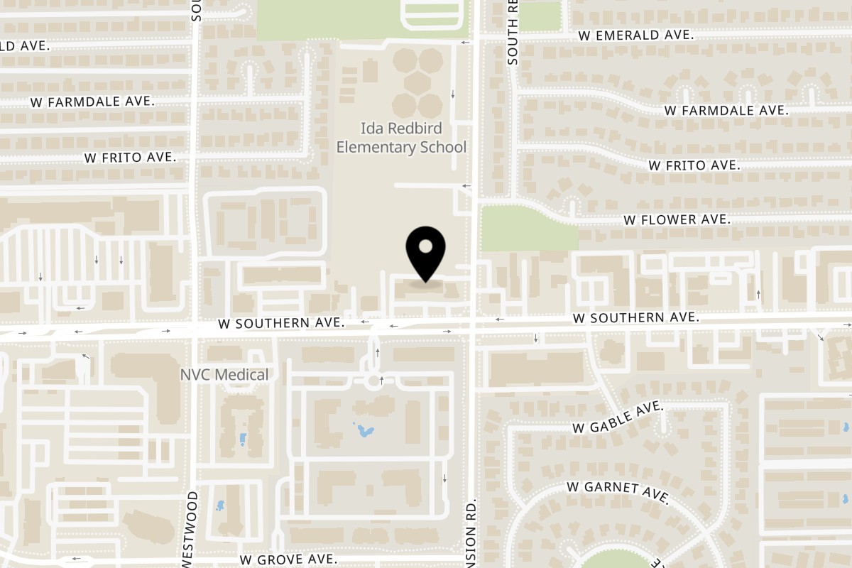 Map showing the location of Chilaquiles Modern Kitchen W Southern on 830 W Southern Ave #1 in Mesa